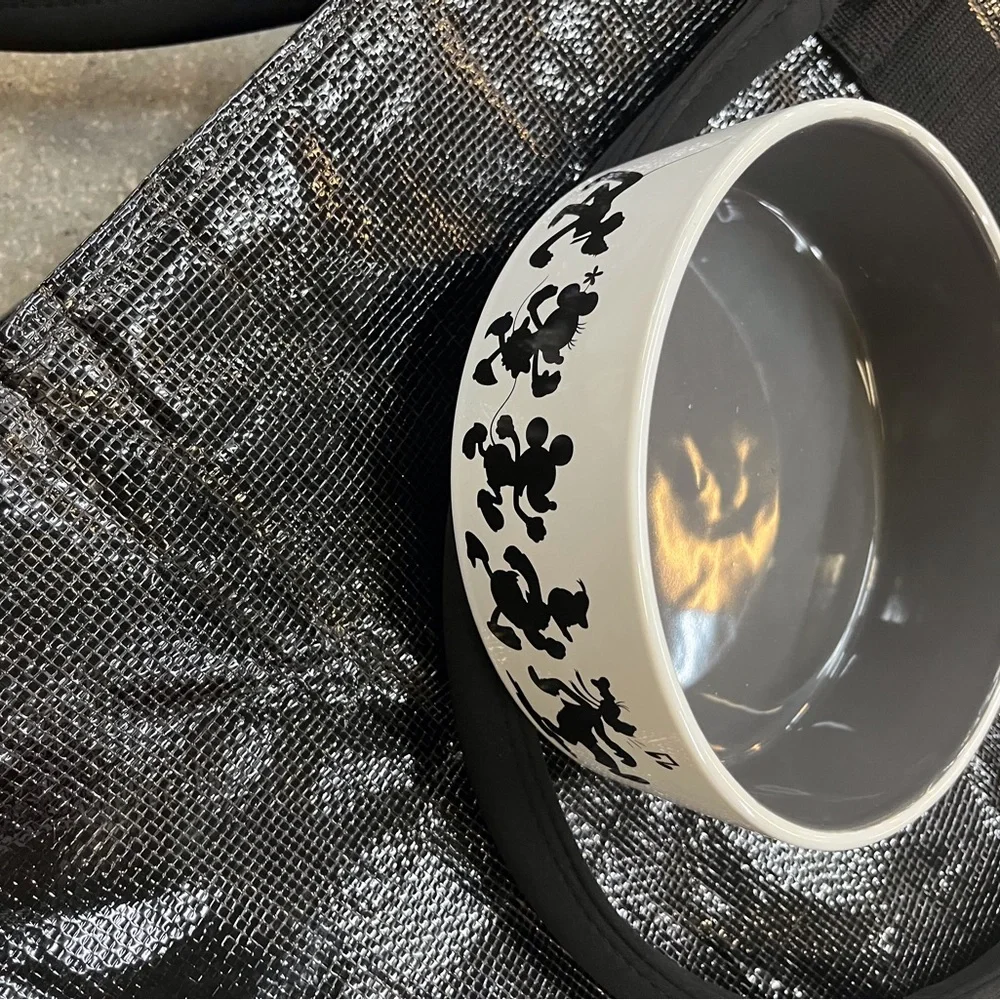 Disney Mickey and Friends Pet Bowls - Black and White
